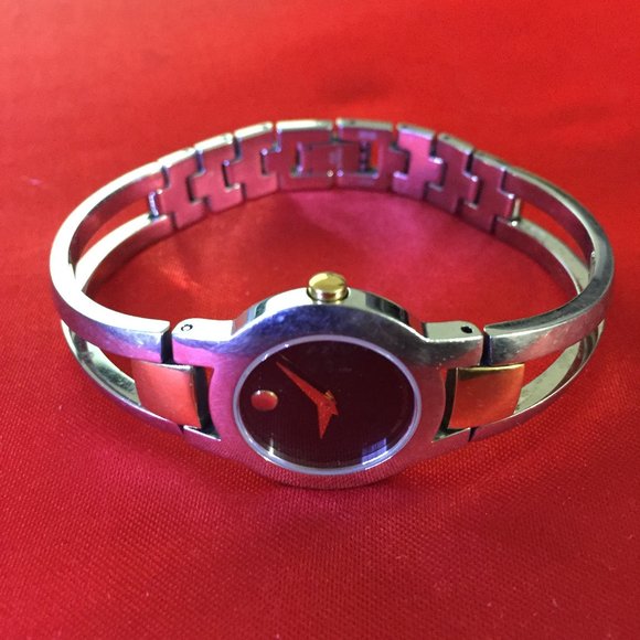 MOVADO AMOROSA Two Tone Bangle Bracelet Watch - Picture 1 of 3